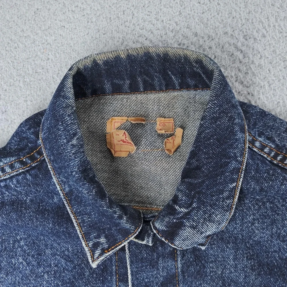 Vintage Levi's Denim Trucker Jacket Mens Large Stonewash Made in USA 90s 71548 - Picture 5 of 16